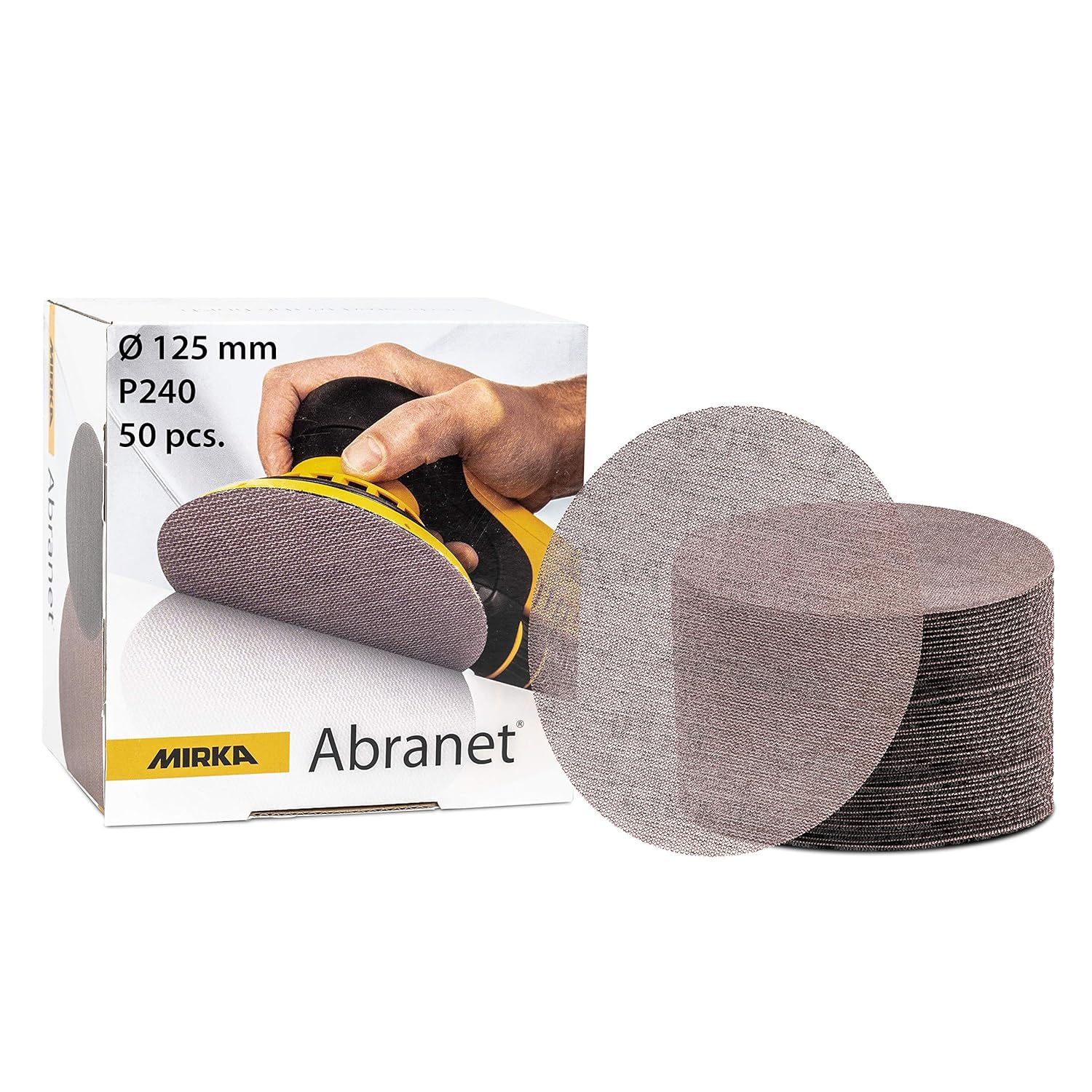 Mirka Abranet Schleifgitter Ø 125mm Klett / Korn P240 / 50 Stk ...